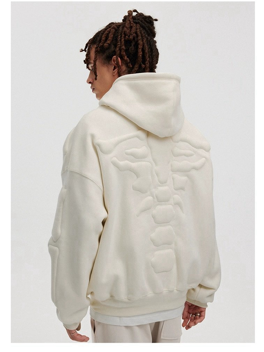 Custom Loose Fit Heavyweight Cotton Pullover Hoodie with 3D Embroidery Drop Shoulder