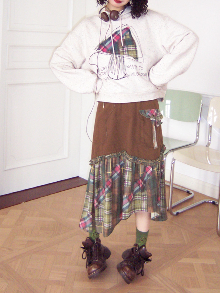 Custom Women's Cotton Hoodie with Colorful Dot Print and Patch Embroidery