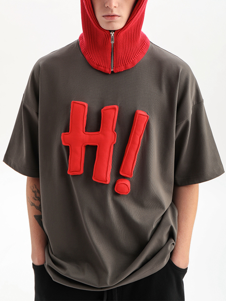 Custom Oversized Drop Shoulder Cotton T-Shirt with 3D Patch Embroidery Loose Fit Plus Size Custom Oversized Drop Shoulder Cotton T-Shirt with 3D Patch Embroidery Loose Fit Plus Size