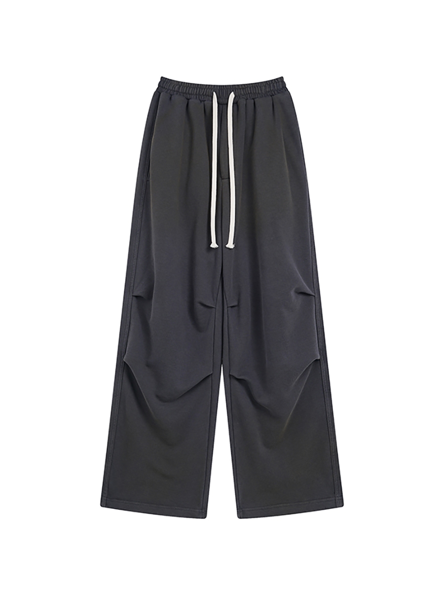 Custom logo Men's Washed Spray Print Wide-Leg Pants in Heavyweight Cotton track sweatpants Custom logo Men's Washed Spray Print Wide-Leg Pants in Heavyweight Cotton track sweatpants