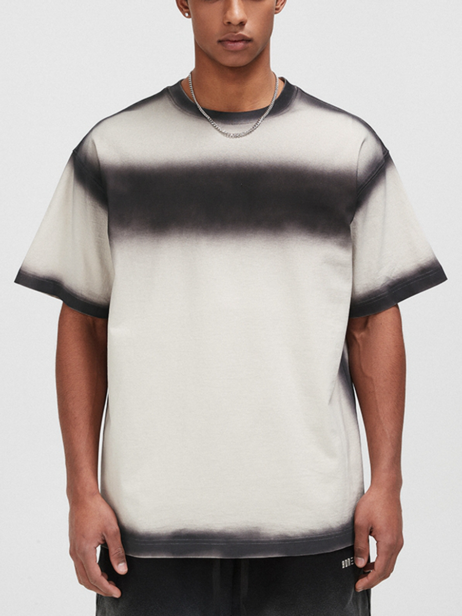 Custom spray print t shirt unisex oversized Short Sleeve tee cotton 