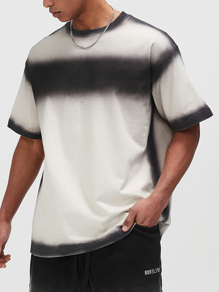 Custom spray print t shirt unisex oversized Short Sleeve tee cotton Custom spray print t shirt unisex oversized Short Sleeve tee cotton