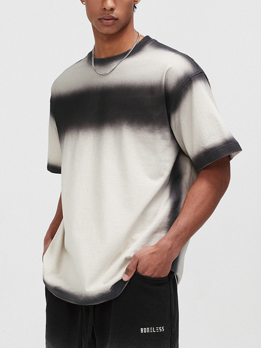 Custom spray print t shirt unisex oversized Short Sleeve tee cotton Custom spray print t shirt unisex oversized Short Sleeve tee cotton