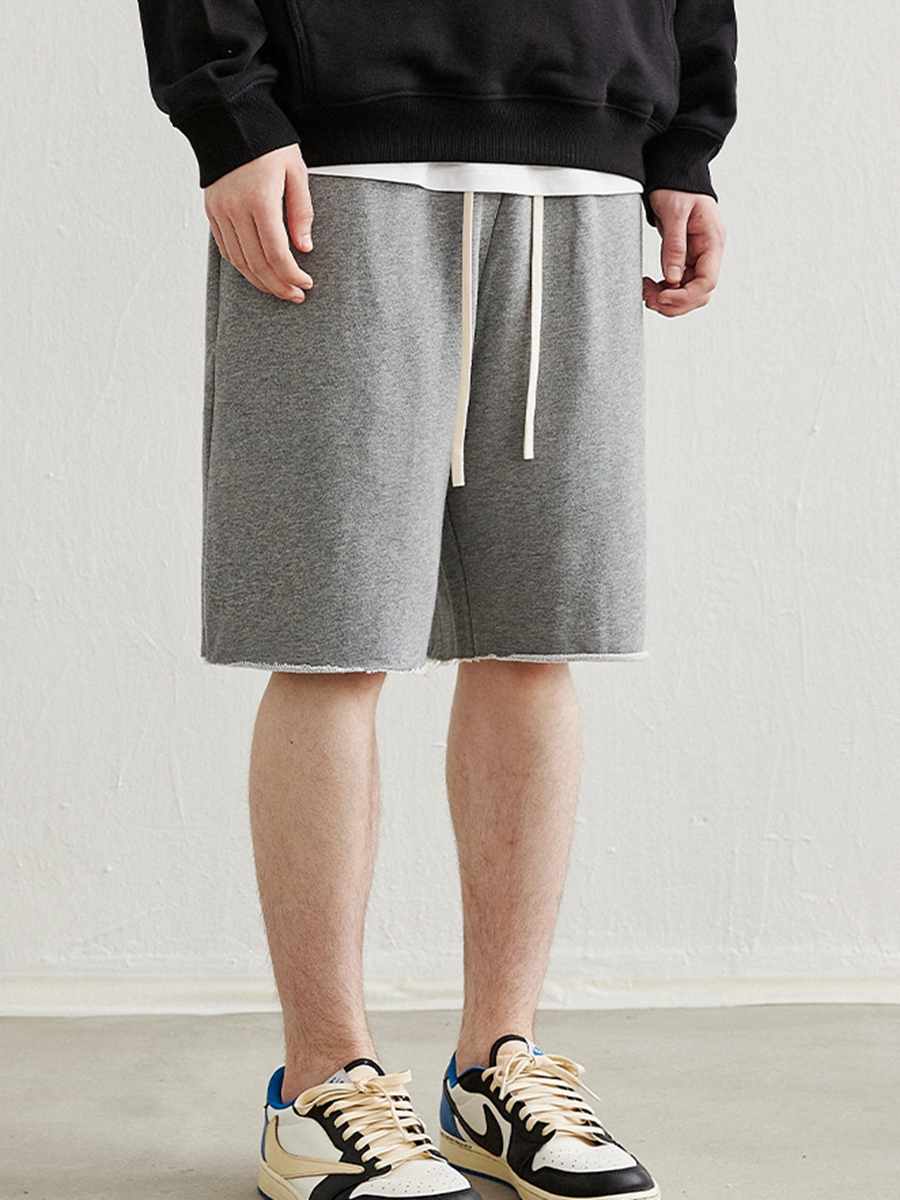 Custom acid washed shorts heavyweight cotton summer raw hem faded Drawstring sweat shorts Custom acid washed shorts heavyweight cotton summer raw hem faded Drawstring sweat shorts