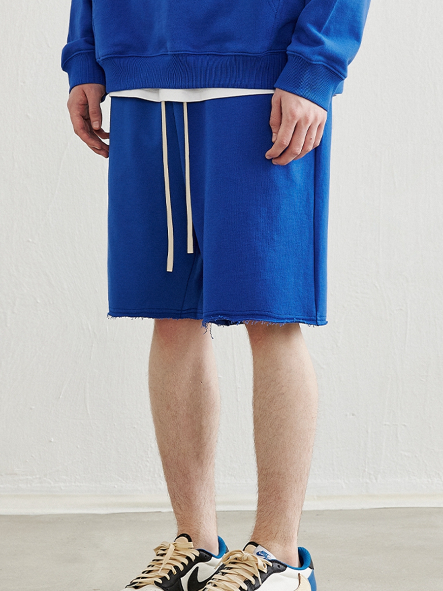 Custom acid washed shorts heavyweight cotton summer raw hem faded Drawstring sweat shorts Custom acid washed shorts heavyweight cotton summer raw hem faded Drawstring sweat shorts