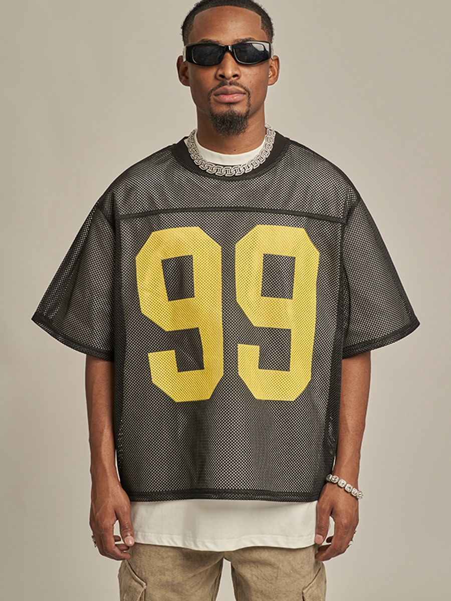 MOQ50 Custom Mesh Jersey print T-shirt MOQ50 Custom Mesh Jersey print T-shirt