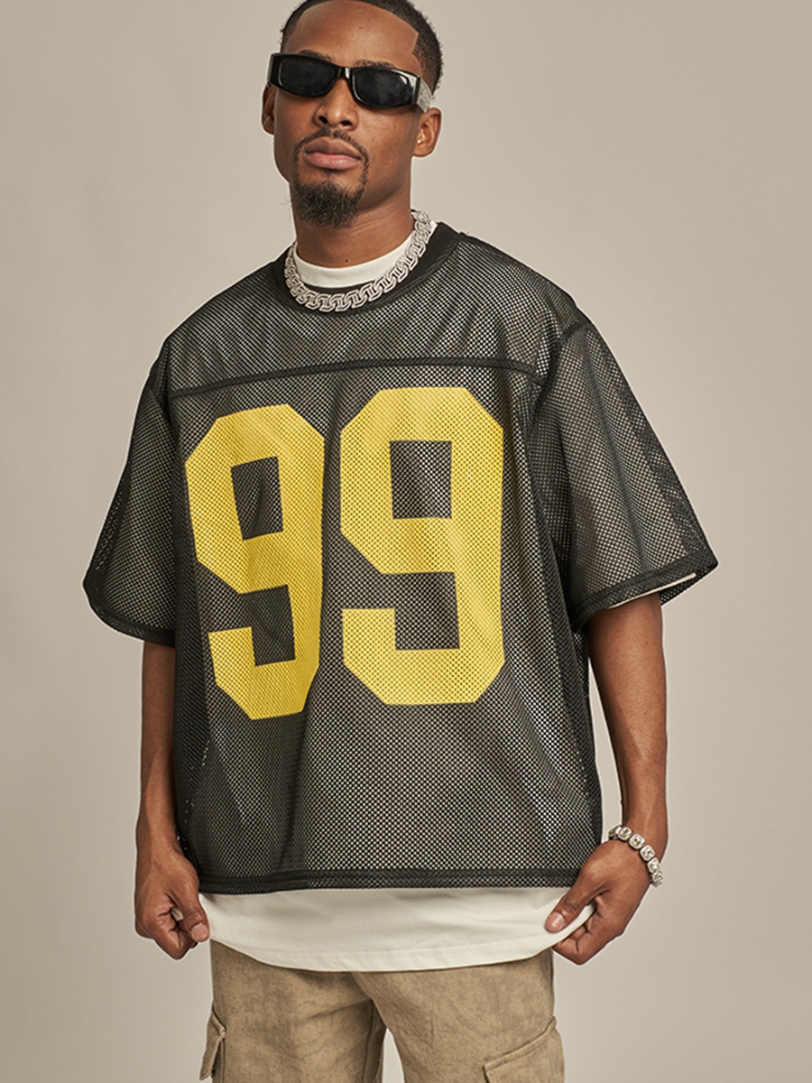 MOQ50 Custom Mesh Jersey print T-shirt MOQ50 Custom Mesh Jersey print T-shirt