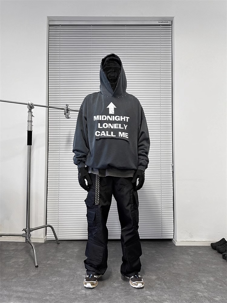 MOQ 50 400GSM Terry Cotton Acidwahed Hoodie Pullover Custom Made