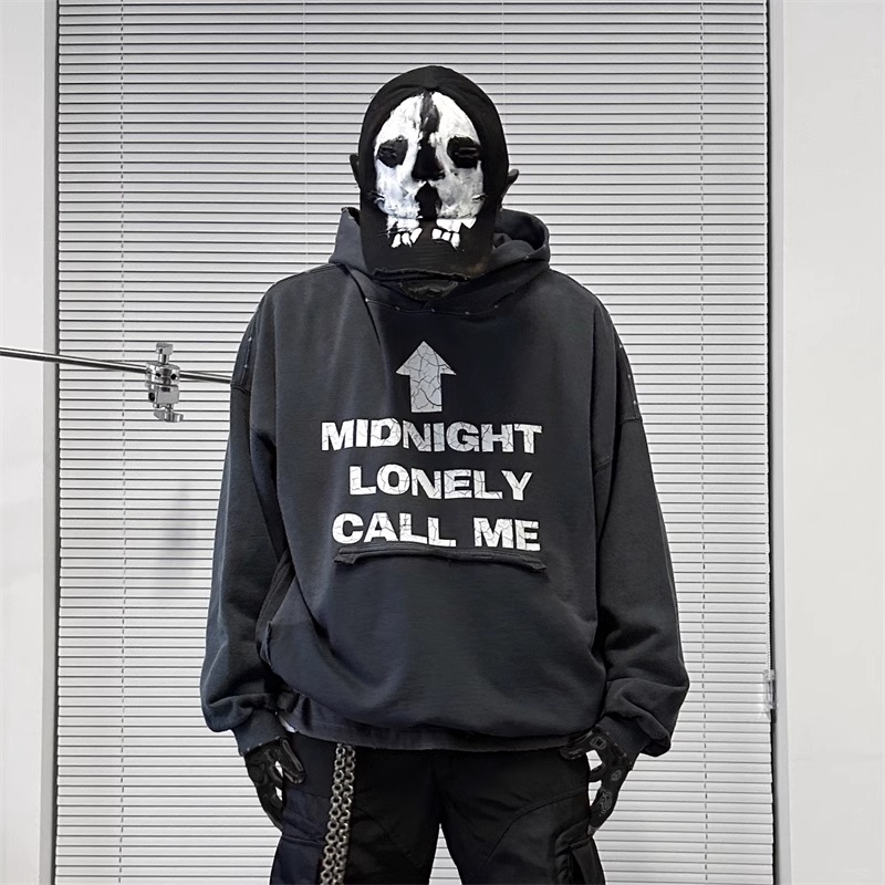 MOQ 50 400GSM Terry Cotton Acidwahed Hoodie Pullover Custom Made