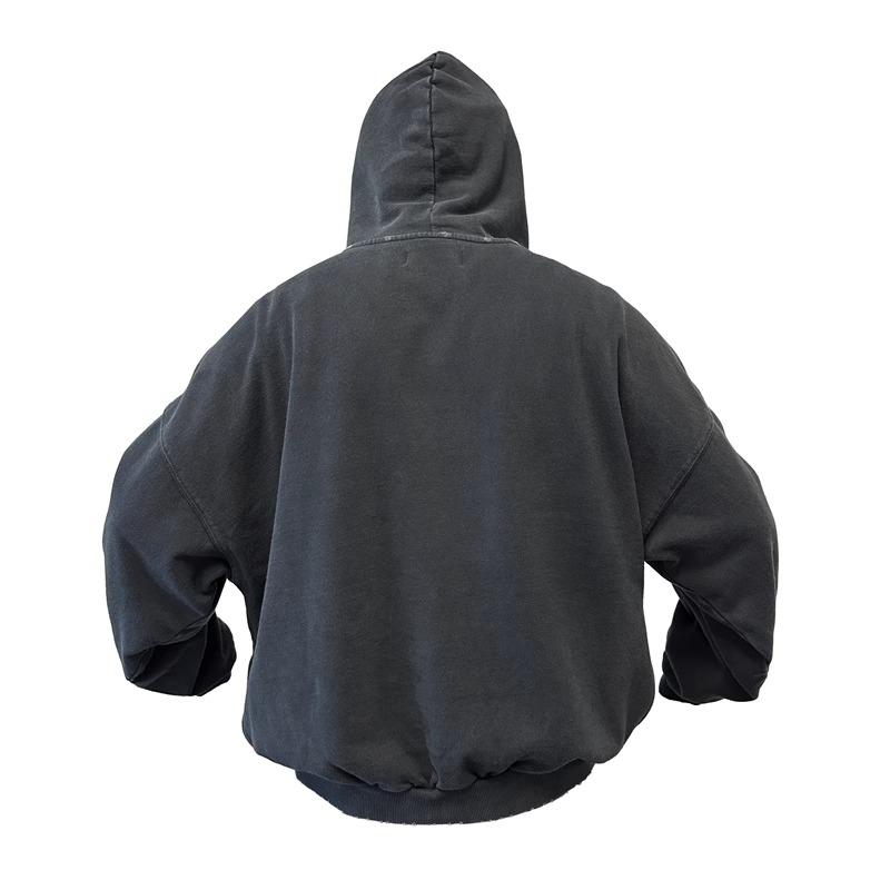 MOQ 50 400GSM Terry Cotton Acidwahed Hoodie Pullover Custom Made