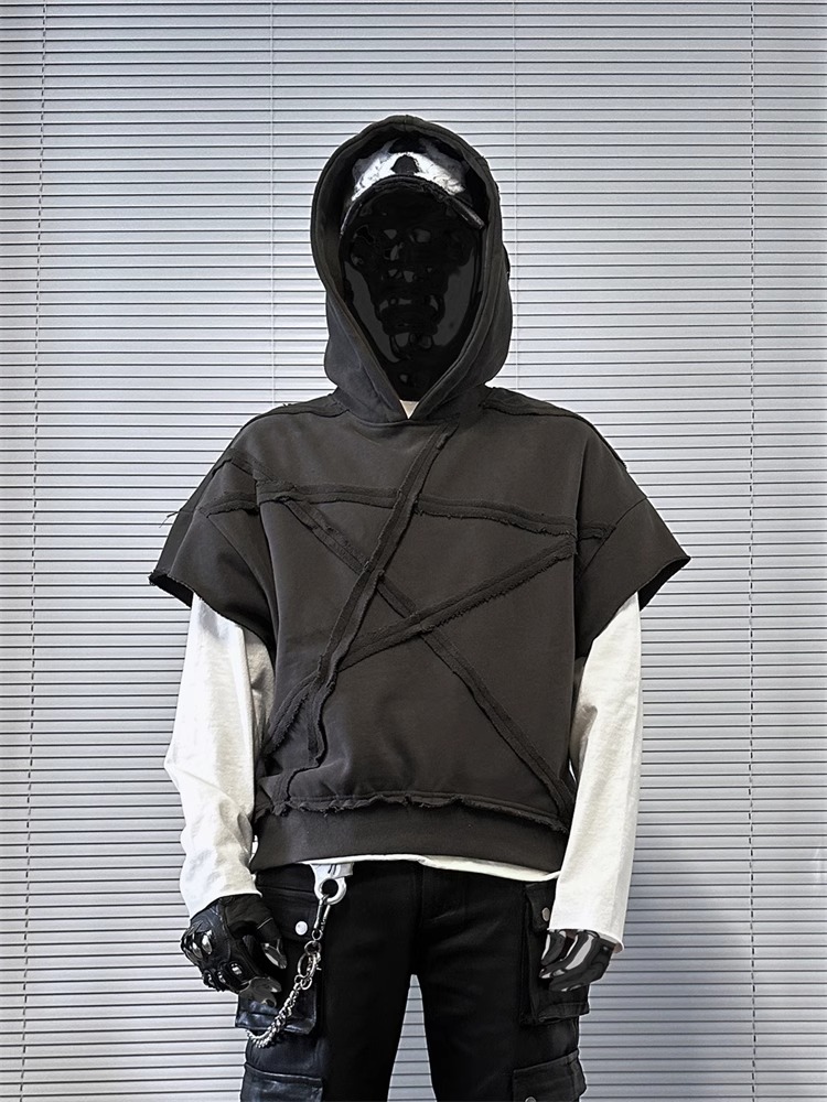 MOQ 50 Custom Terry Distressed Hoodie Boxy Fit 400gsm Cotton MOQ 50 Custom Terry Distressed Hoodie Boxy Fit 400gsm Cotton