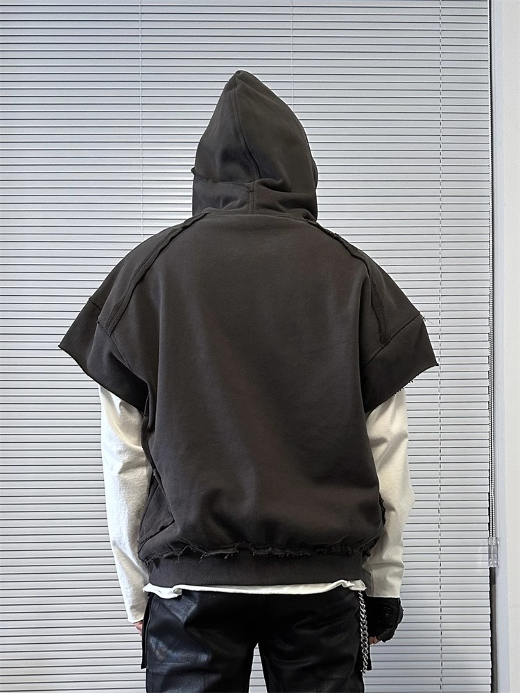 MOQ 50 Custom Terry Distressed Hoodie Boxy Fit 400gsm Cotton MOQ 50 Custom Terry Distressed Hoodie Boxy Fit 400gsm Cotton